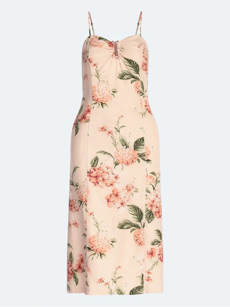 Scoop Women's and Women's Plus Sleeveless U-Ring Midi Dress, Sizes 0-18 | Walmart (US)