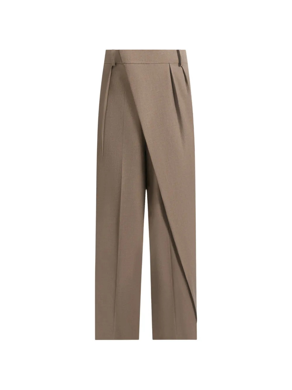 Manière De Voir Colette wrap-front Pleated Tailored Trousers | Brown | FARFETCH | Farfetch Global