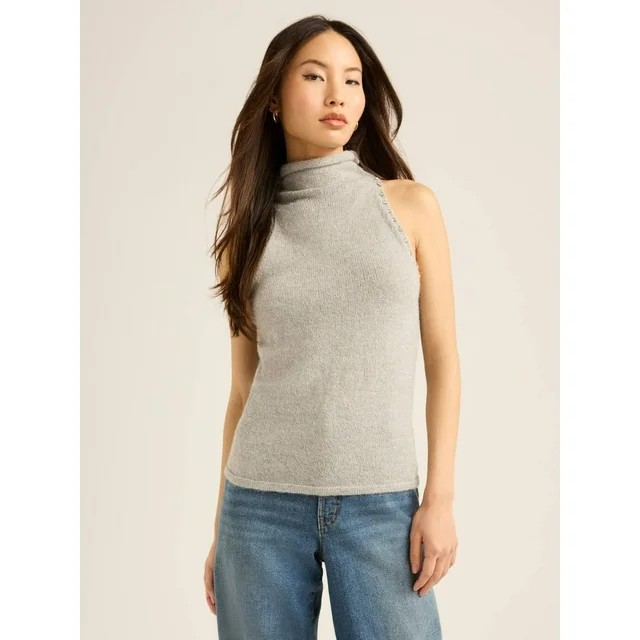 Scoop Women’s and Women's Plus Sleeveless Rhinestone Mock Neck Sweater, Lightweight, Sizes XS-4... | Walmart (US)