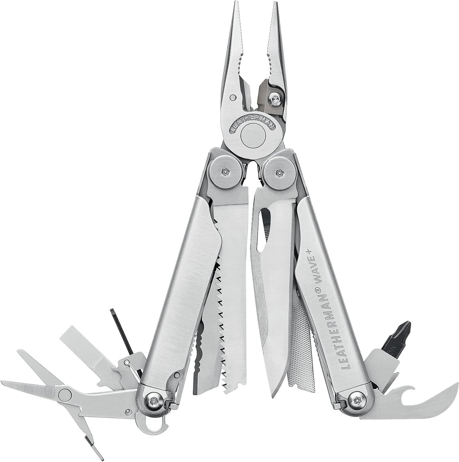 LEATHERMAN, Wave Plus Multitool with Premium Replaceable Wire Cutters, Spring-Action Scissors and... | Amazon (US)