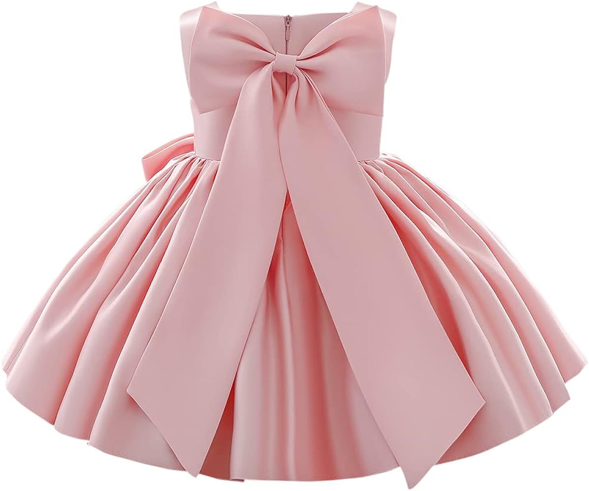 IDOPIP Flower Girl Bowknot Tutu Dress for Kids Baby Princess Wedding Bridesmaid Birthday Party Pa... | Amazon (US)