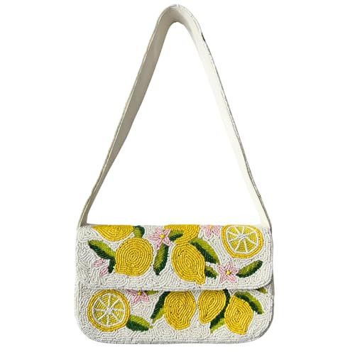 Vani Trapani Lemon Beaded Shoulder Bag-Handmade Summer Cocktail Party Purse | Amazon (US)