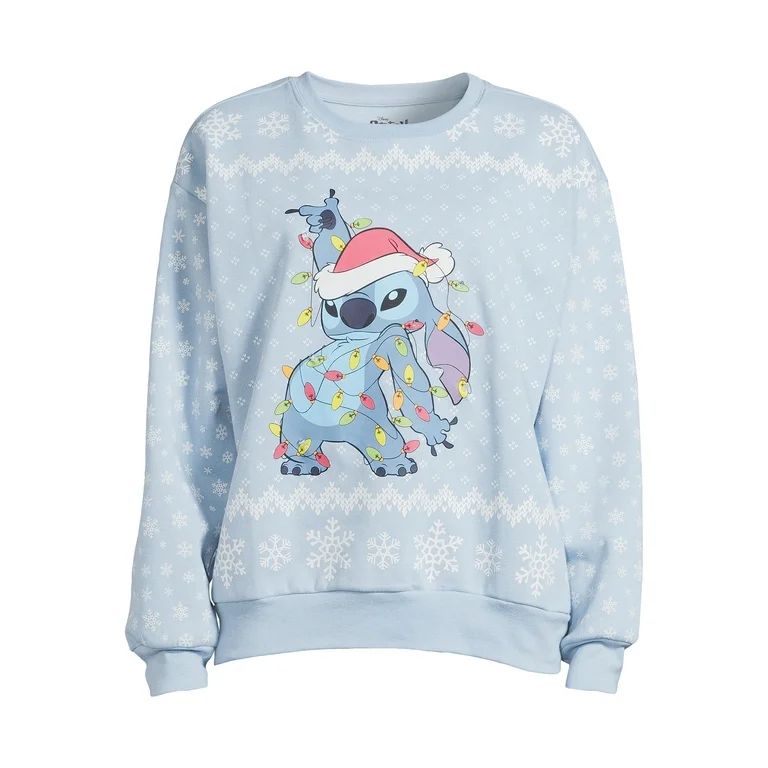 Stitch Women's Juniors Light Up Christmas Sweatshirt, Sizes XS-XXXL | Walmart (US)
