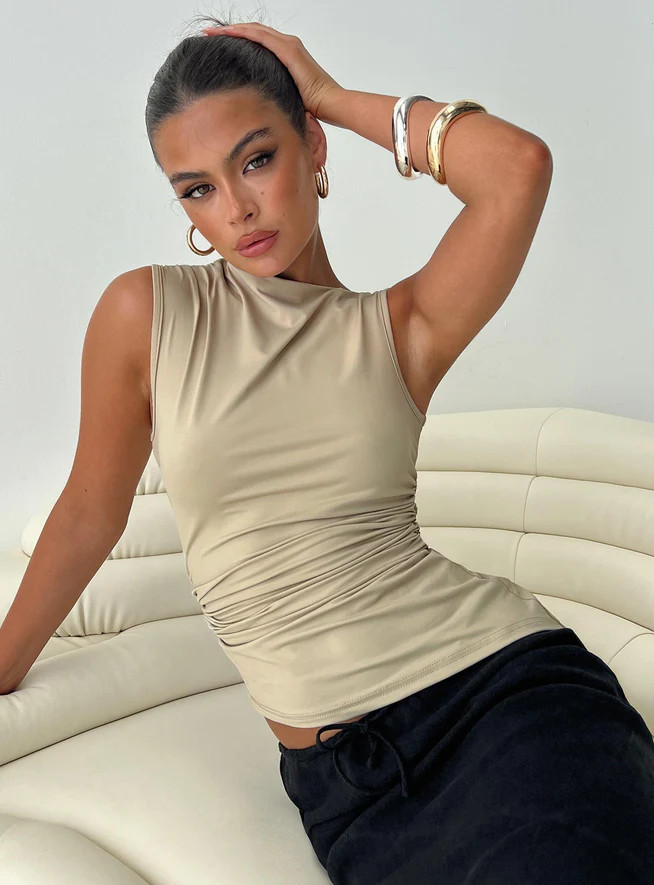 Jassie Top Beige | Princess Polly US