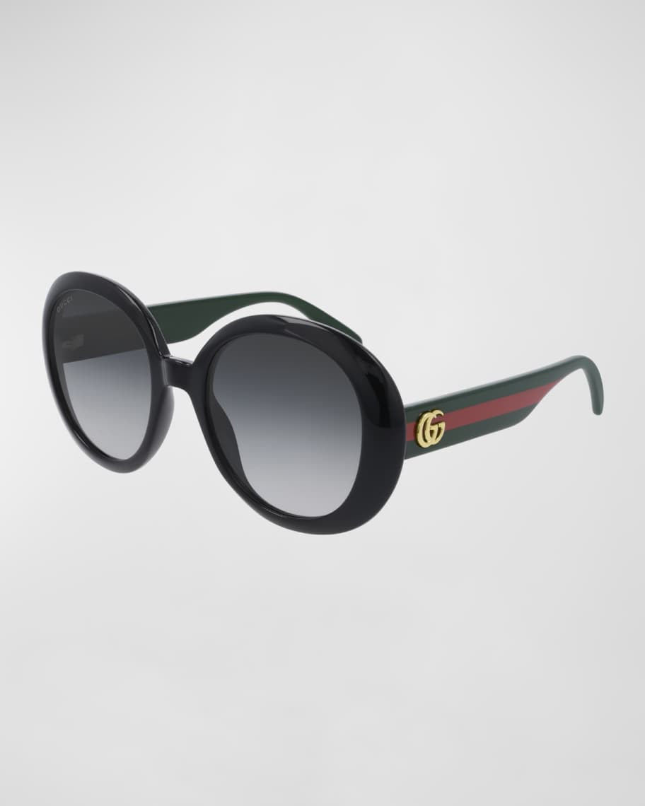 Gucci Round Web Arm Sunglasses | Neiman Marcus