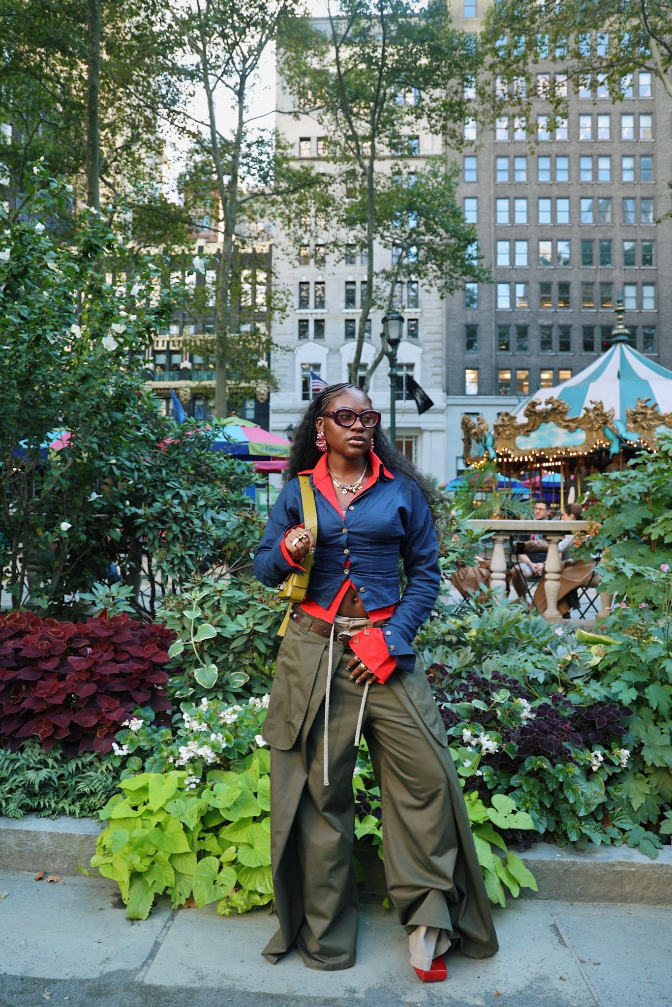 Color blocking is my fav
Outfit details
Shades: fifty shades nyc
Tops: coucoo
Bag: Allsaints 
Tan Pants: Entire studios
Green Pants: Shayne Oliver JPG
Shoes: Jacquemus 

#LTKNYFW