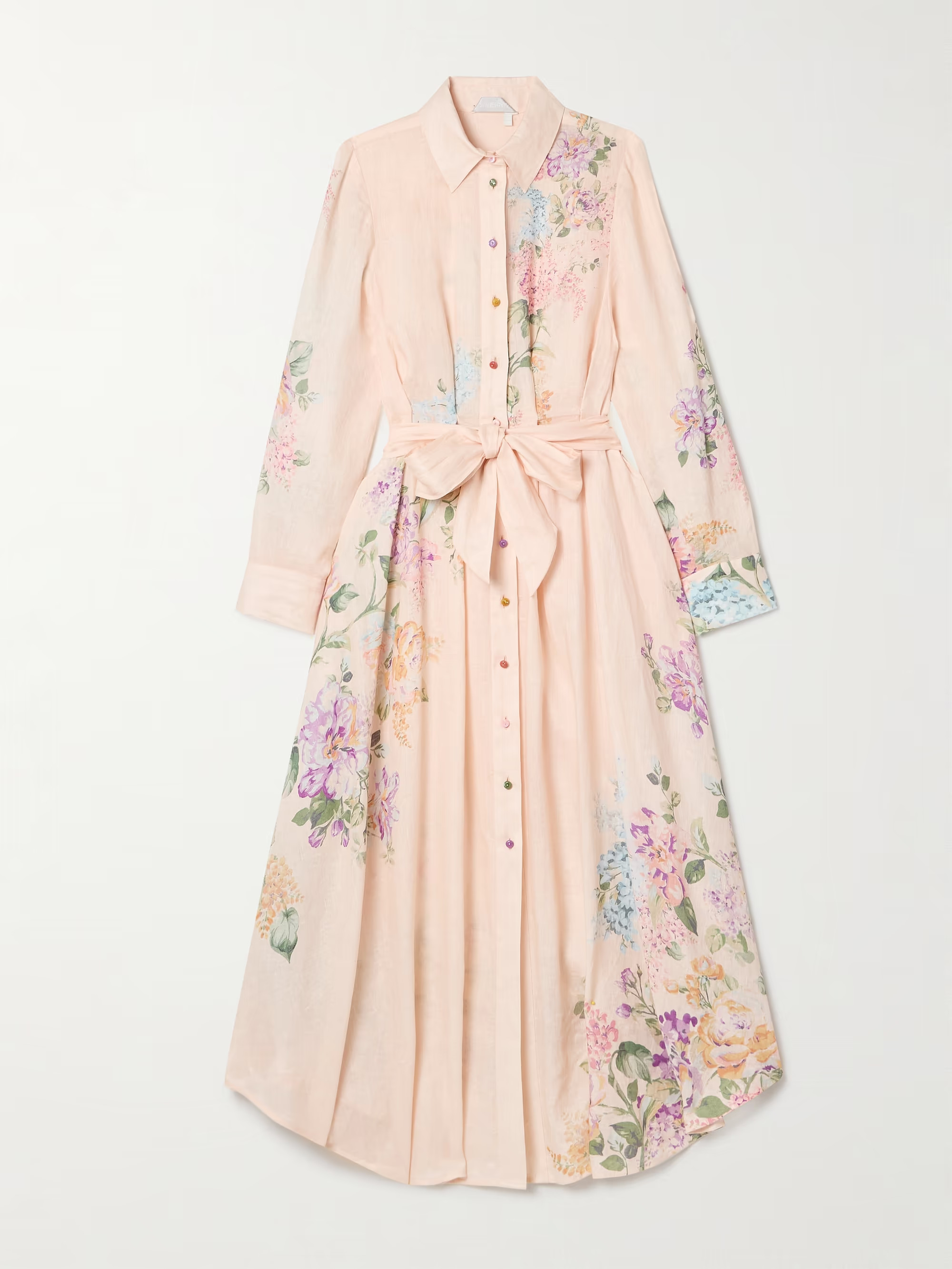 Halliday belted floral-print linen midi shirt dress | NET-A-PORTER (US)