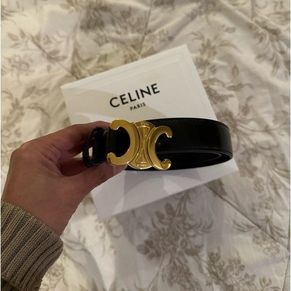 AUTHENTIC Celine Medium Triomphe Belt in Smooth Calfskin - Size 65 | Poshmark