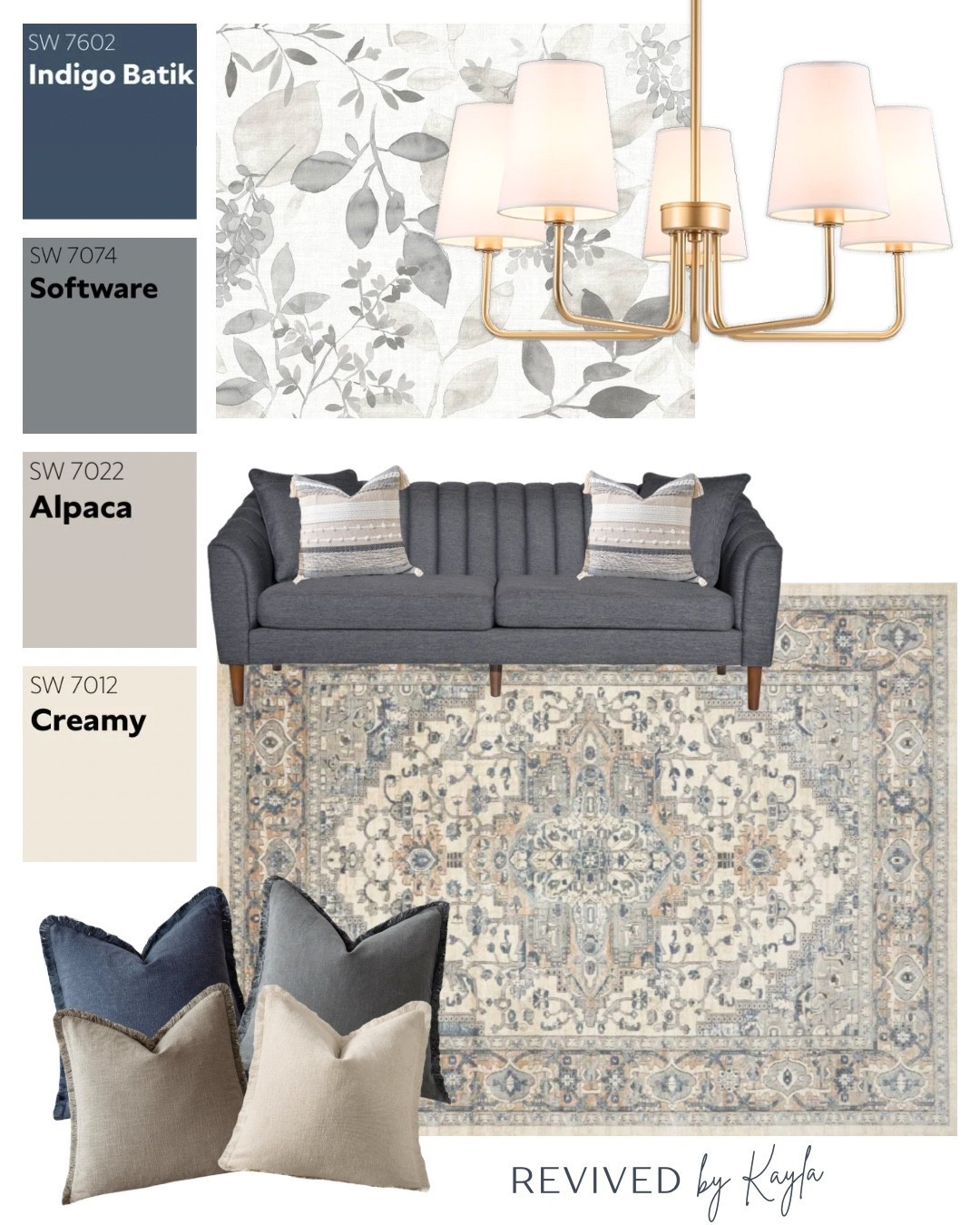 Blue grey and cream living room design with paint colors from Sherwin Williams 🩶 This rug could lean toward blue or grey decor

#homedesign #homedecor #home #livingroom #livingroomdecor #livingroomdesign #homestyling #homeinspo #homeinspiration #homedecorinspo #livingroom #makeover #cozy #modern #grey #couch #goldlightfixture #neutral #rug #wallpaper #pillows 

#LTKFindsUnder100 #LTKFindsUnder50 #LTKHome