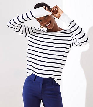 LOFT Petite Striped Everyday Sweater | LOFT