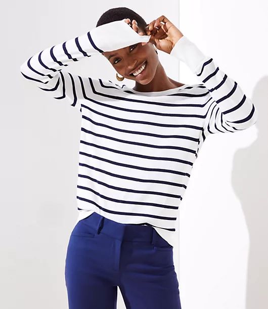 LOFT Petite Striped Everyday Sweater | LOFT