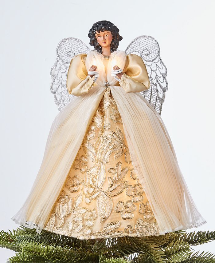 Holiday Lane 10-Light Angel Tree Topper with Gold Dress & Silver Wings, Created for Macy's & Revi... | Macys (US)