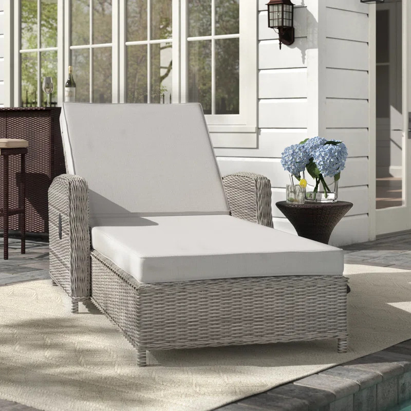 Alyeska 62.5" Long Reclining Single Chaise with Sunbrella Cushions | Wayfair North America