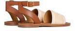 Celine Lympia in triomphe jacquard canvas and calfskin sandals | 24S US
