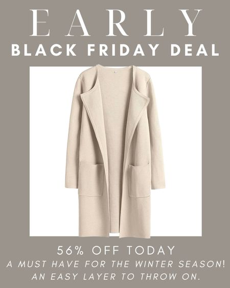 Early Black Friday deal! Shop this coatigan on major sale from Amazon. A great gift this holiday season!

Amazon fashion, Amazon Black Friday, cyber week, Amazon must haves, women’s sweaters, cardigan, long cardigan, work wear, Amazon deals, neutral sweater 

#LTKsalealert #LTKGiftGuide #LTKCyberWeek