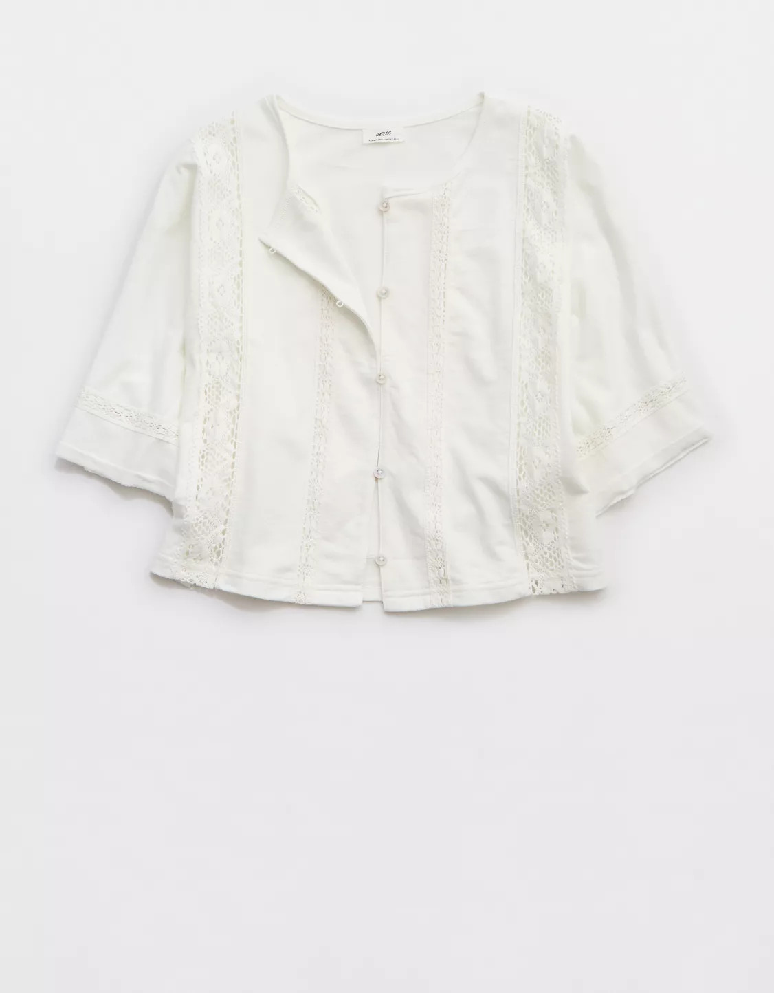 Aerie Short Sleeve Crochet Cardigan | Aerie