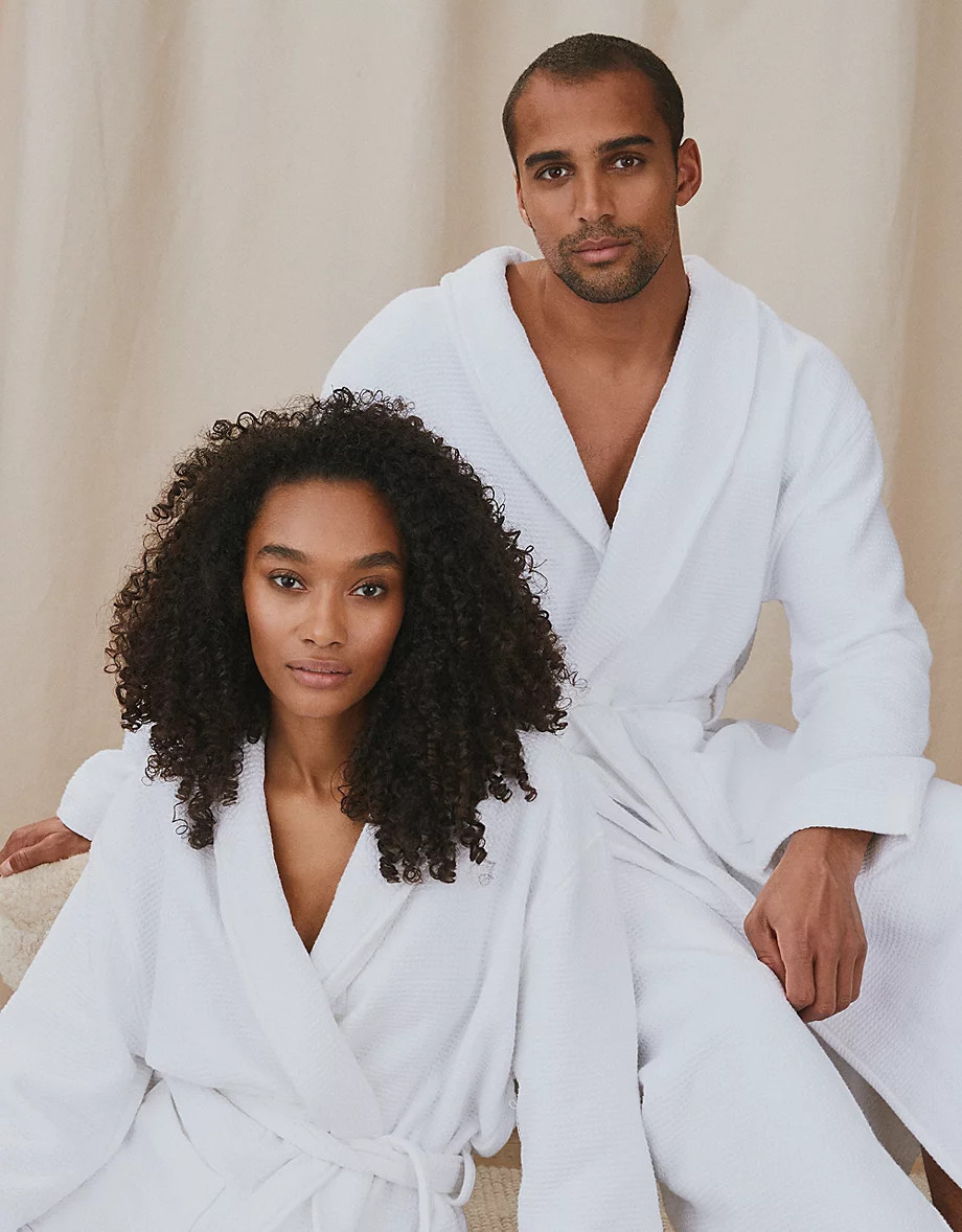 Unisex Organic Cotton Double Faced Waffle Robe | The White Company UK & ROW