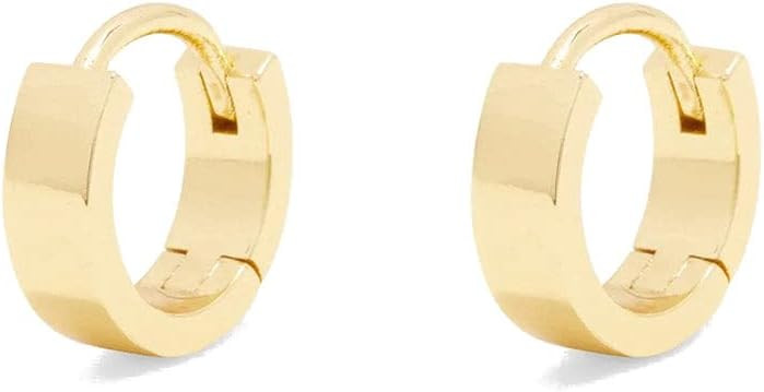 gorjana Women's Rose Huggies, 18k Gold Plated, Minimalist Flat Cuff Huggie Hoop Earrings | Amazon (US)