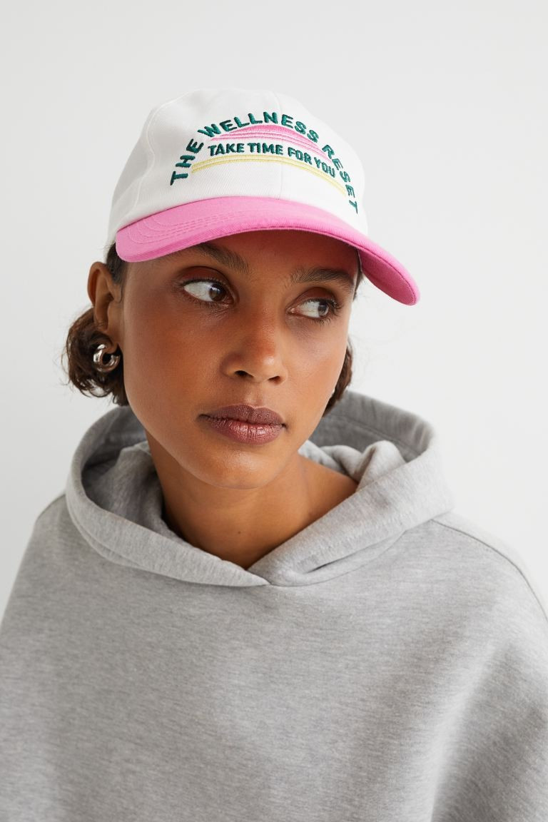 Cap in cotton twill. Embroidered eyelets at sides, sweatband, and adjustable tab at back with met... | H&M (US + CA)