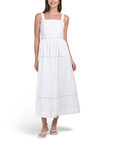 Linen Blend Trim Detail Maxi Dress | TJ Maxx