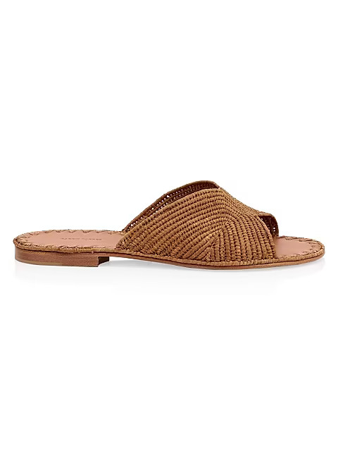 Salon Raffia Slide Sandals | Saks Fifth Avenue