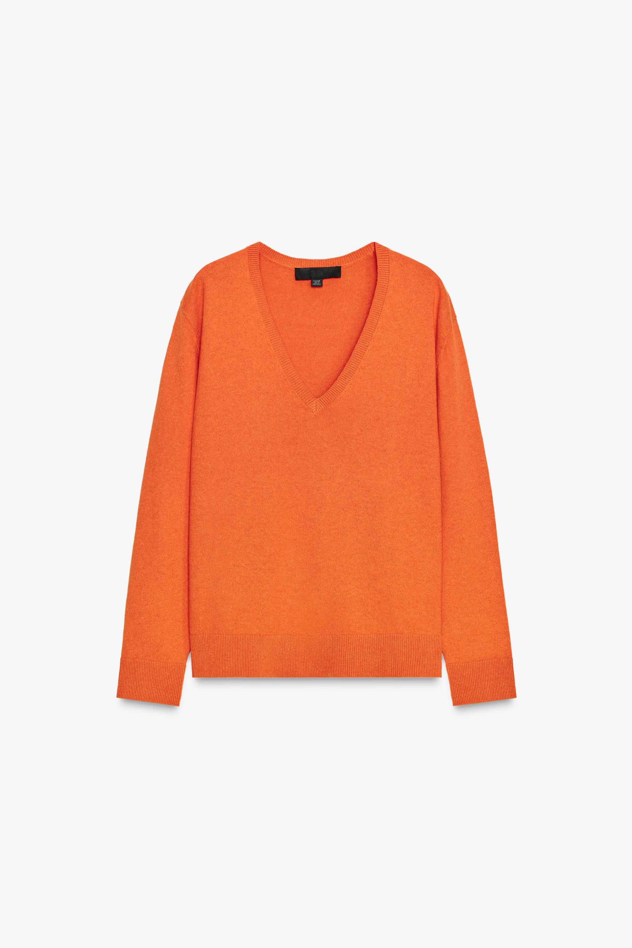 V-NECK BASIC KNIT SWEATER | Zara US