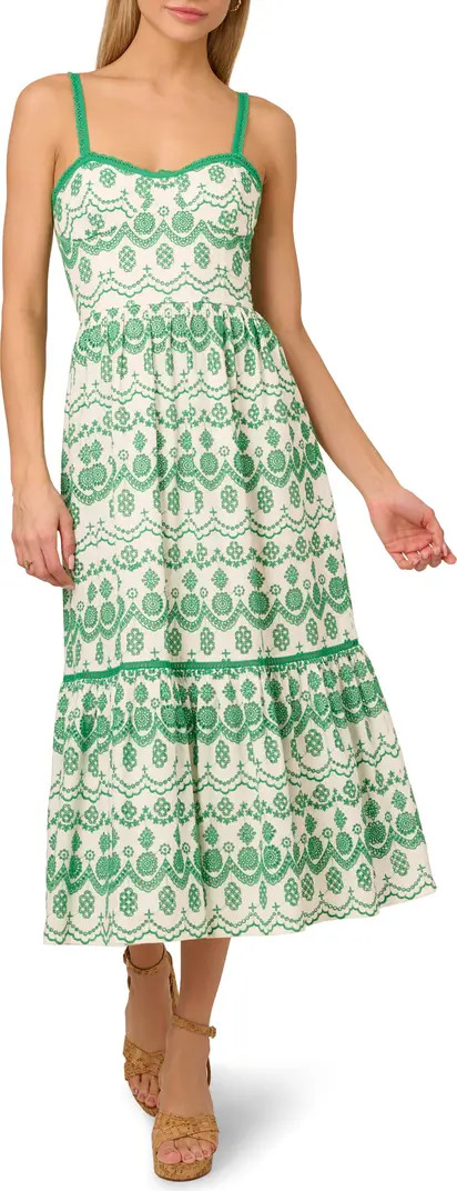 Embroidered Cotton Eyelet Midi Sundress | Nordstrom