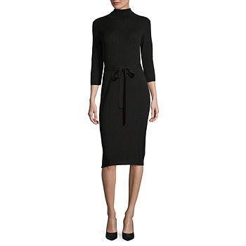 Worthington Belted 3/4 Sleeve Sweater Dress | JCPenney