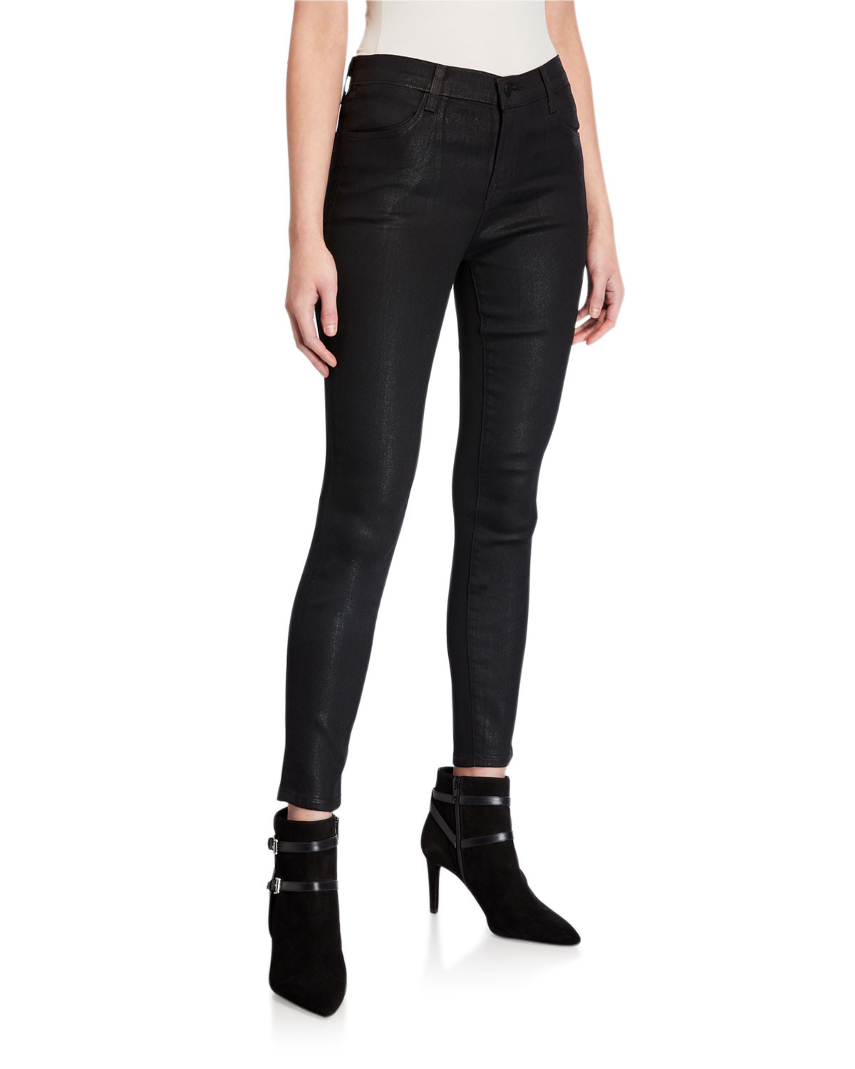 Alana High-Rise Cropped Coated Skinny Pants | Bergdorf Goodman