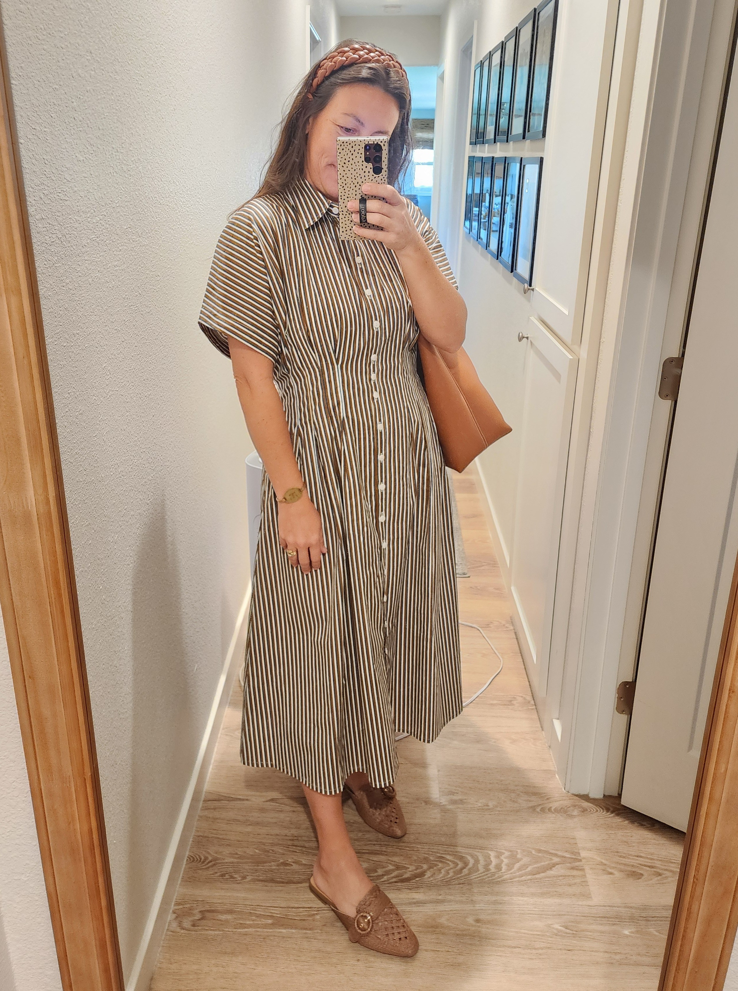 Anthropologie dupe! 100% cotton dress! Modest. 👌🏼Amazon fashion modest stripe summer fall 

#LTKFindsUnder50 #LTKSaleAlert #LTKU