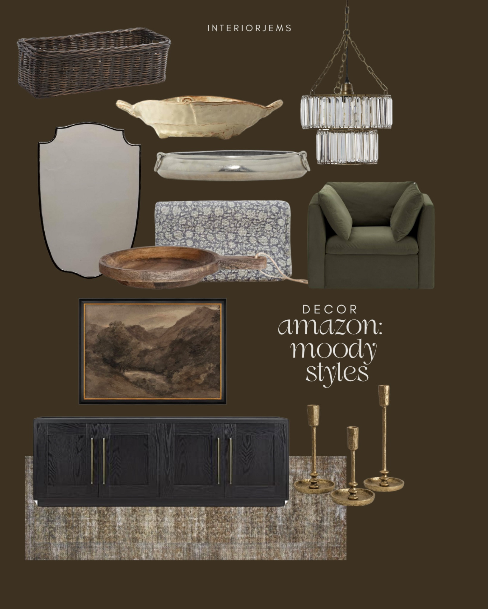 Amazon, Moody, decor, and furniture, this, and that, shield mirror, decorative bowl, media cabinets, sideboard, basket, green, accent chair, chandelier, pendant, light, framed, and ready, art, can the quilt, bedding, decor

#LTKHome #LTKStyleTip #LTKSaleAlert