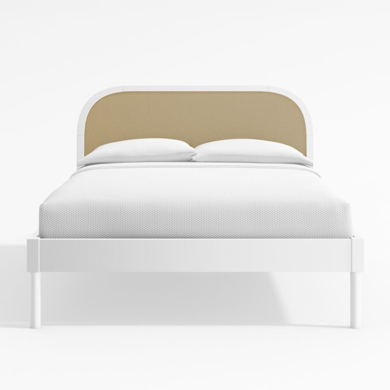 Maren Kids White Full Cane Bed | Crate & Kids | Crate & Barrel