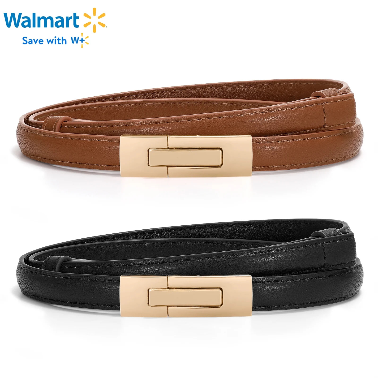 SUOSDEY Skinny Women Belt Thin Women Belt Ladies Dresses Belt with Alloy Turn Lock | Walmart (US)