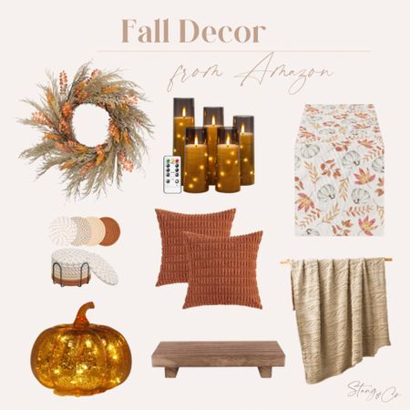 Fall decor from Amazon!

Fall wreath, coasters, throw pillows, led candles, fall blanket, wood pedestal tray, fall table runner, pumpkin 

#LTKstyletip #LTKhome #LTKfindsunder50