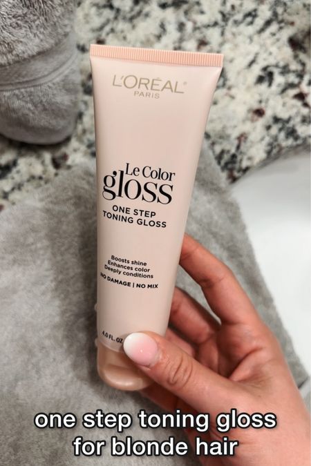 Blondes: this one step toning gloss will CHANGE YOUR LIFE! It leaves blonde hair looking shiny and healthy. It’s not a shampoo or a conditioner, it’s a toner. It takes the brass tones out of your hair, making it a great hack for using in between appointments. 
I’m a returning buyer and use this once every two weeks! ☺️

#LTKFind #LTKbeauty #LTKstyletip