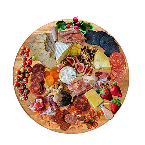 LUX American Oak Wood Diameter 19 inches Oversized Serving Board | Large Cheese Board | Charcuter... | Amazon (US)