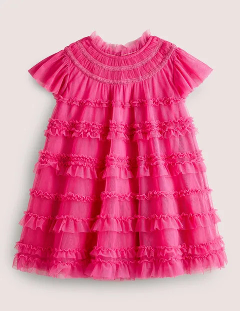 Tulle Tiered Dress Sweet Pink Girls Boden | Boden (US)