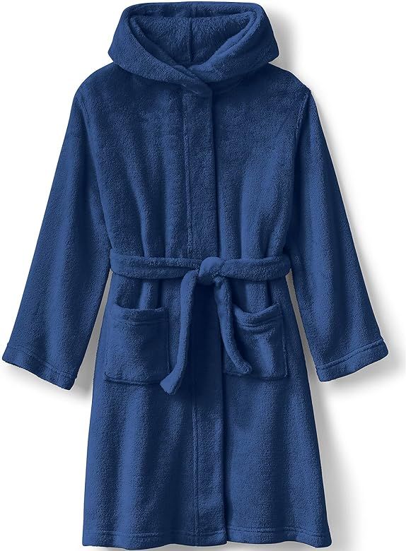 Lands' End Kids Hooded Fleece Solid Robe | Amazon (US)