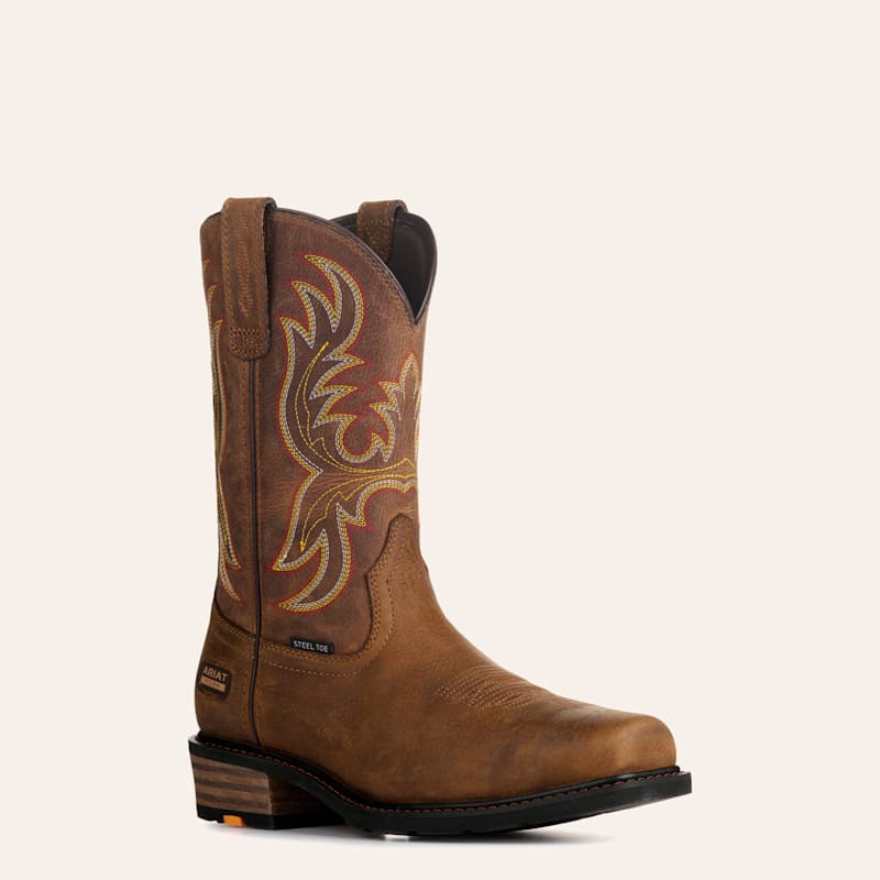 Ariat Men's Ironside Rye Brown & Tan Square Steel Toe Work Boots | Cavender's