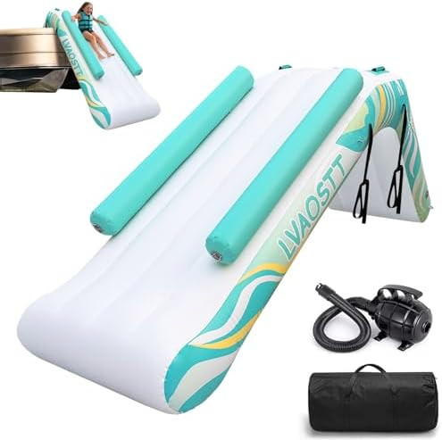 Inflatable Pontoon Waterfall Slide for Adults & Teens, Heavy Duty Boat Waterfall Water Slide with... | Amazon (US)