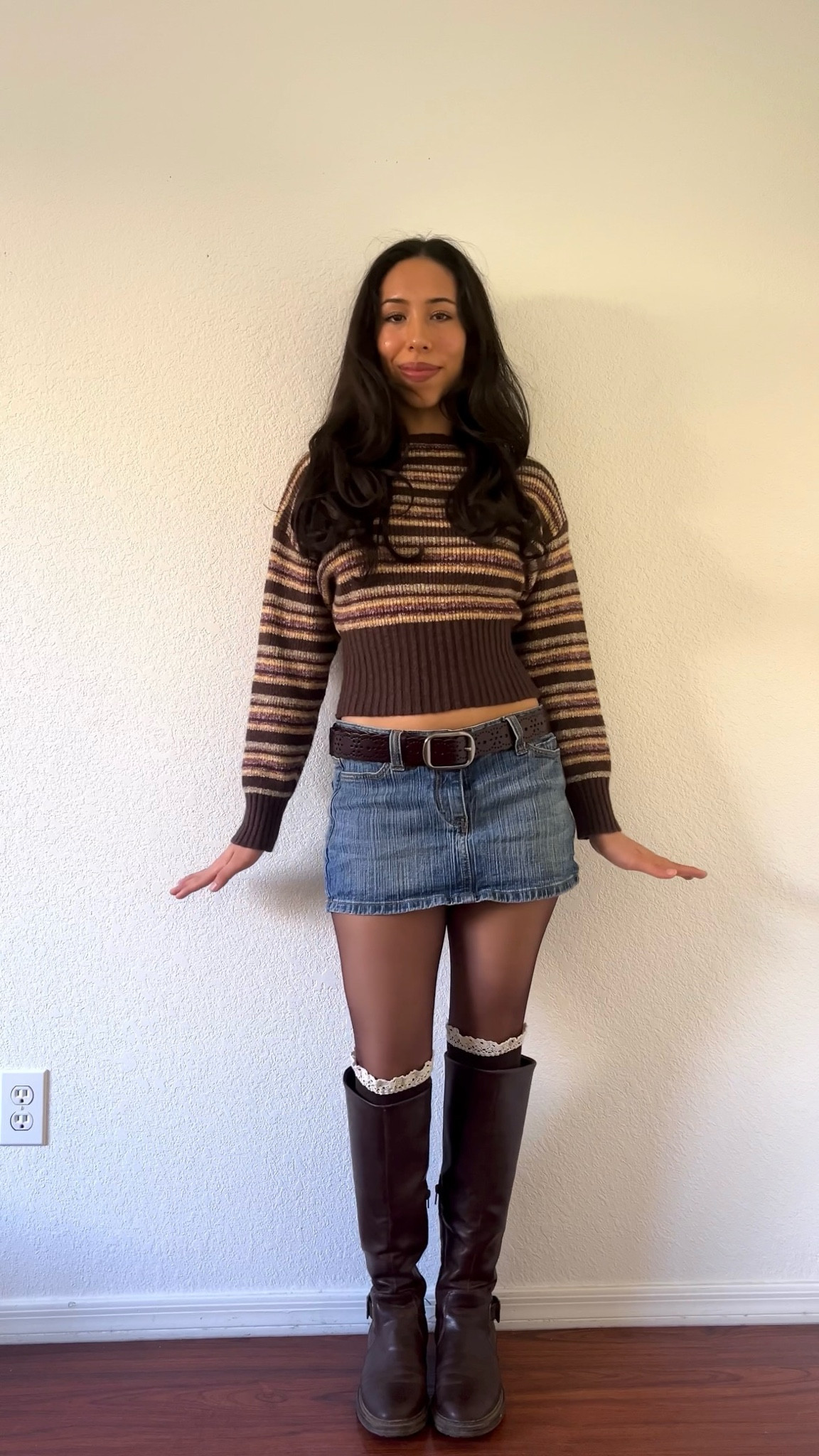 Thanksgiving outfits: skirt is old brandy “Brielle 90s"