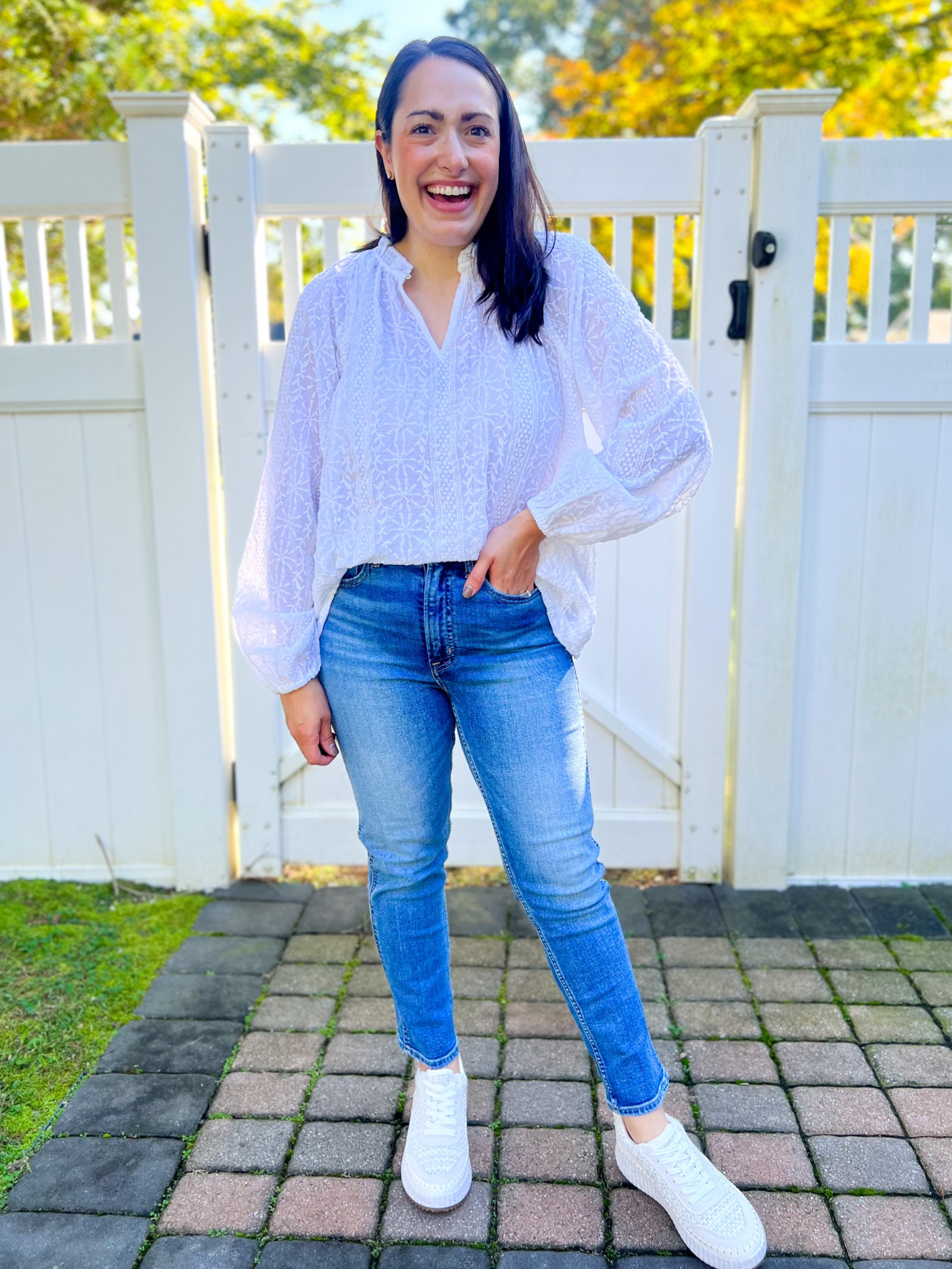 Old navy top: medium
Gap jeans: 28 petite
Sneakers: tts

#LTKsalealert #LTKstyletip #LTKworkwear