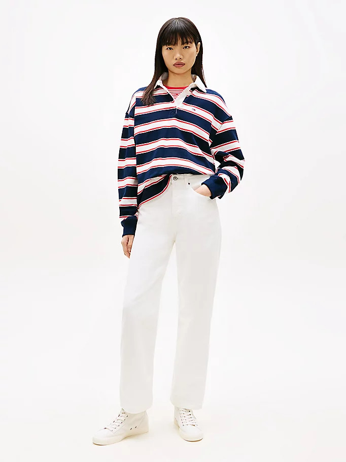 Layla High Rise Straight White Jeans | Tommy Hilfiger UK