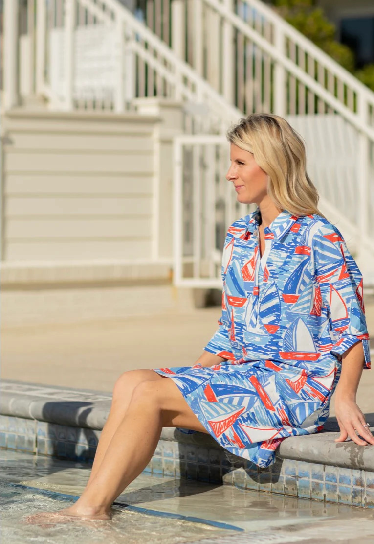 navyBLEU x Sailor Sailor Sailboat Tunic Coverup | navyBLEU LLC