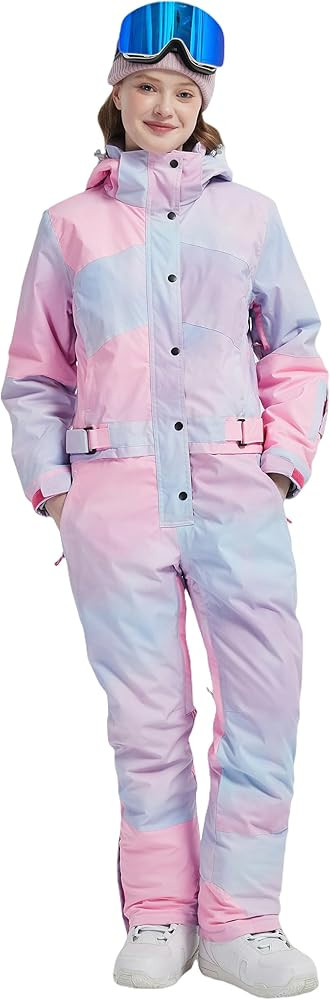 SNBOCON Womens One Piece Ski Suit Colorful Snowboard Snowsuits Jumpsuits Waterproof Hooded Warm J... | Amazon (US)