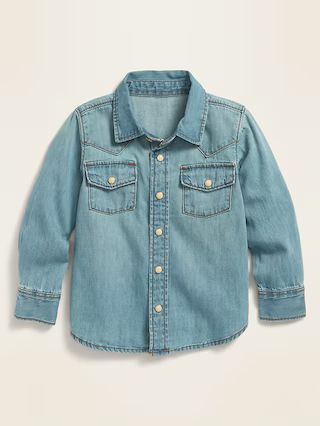 Long-Sleeve Western Jean Shirt for Toddler Boys | Old Navy (US)