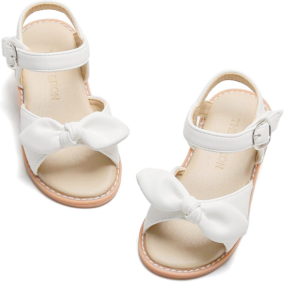 THEE BRON Toddler Girls Wedding Princess Sandals - Comfortable Sparkly Shoes for Festive Dress-Up | Amazon (US)