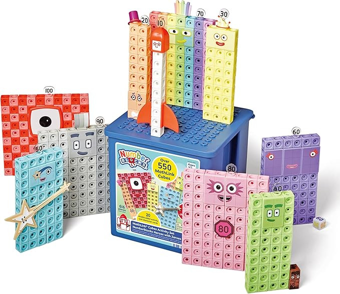 hand2mind Numberblocks Heroes with Zeroes MathLink Cubes Activity Set, Preschool Learning Activit... | Amazon (US)