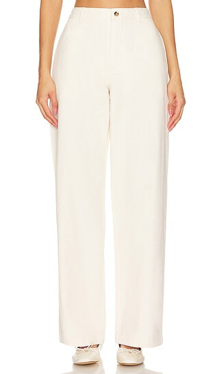 Flat Front Wide Leg Chino in Natural | Revolve Clothing (Global)