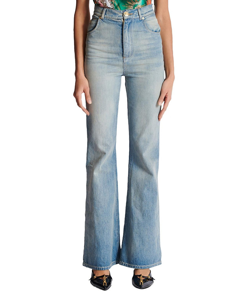 Balmain Flared-Fit Blue Washed Denim Jeans | Bloomingdale's (US)